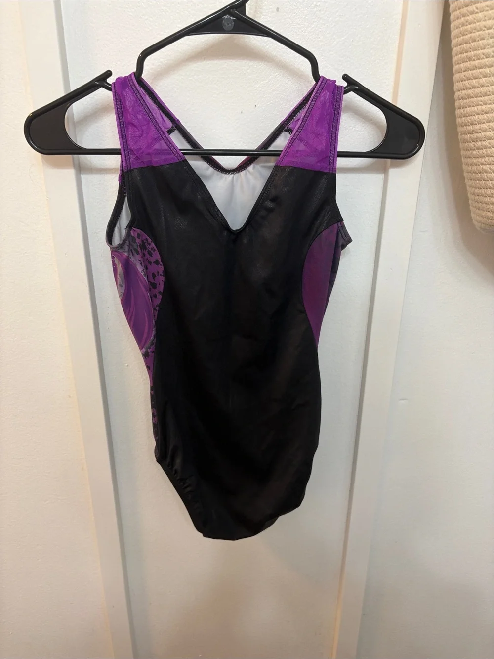 Disney Purple and Black Girls One-Piece Gymnastics Leotard